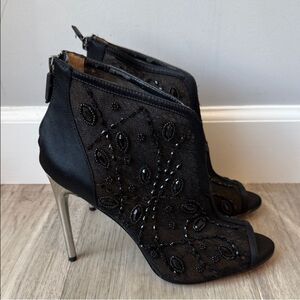 BCBMAXAZRIA 10 Deedie Lace Mesh Peep Toe Booties Stilettos